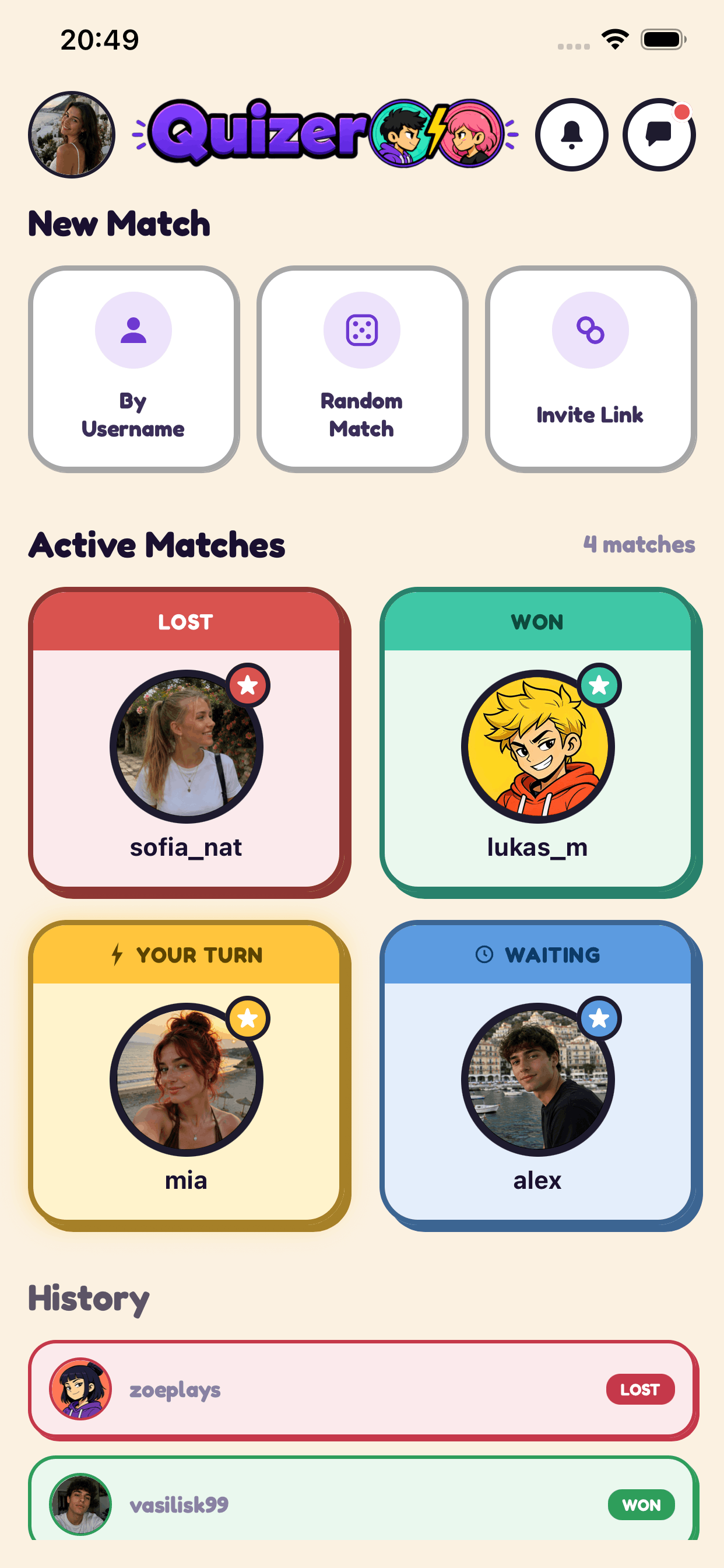 Quizeroo app screenshot 1
